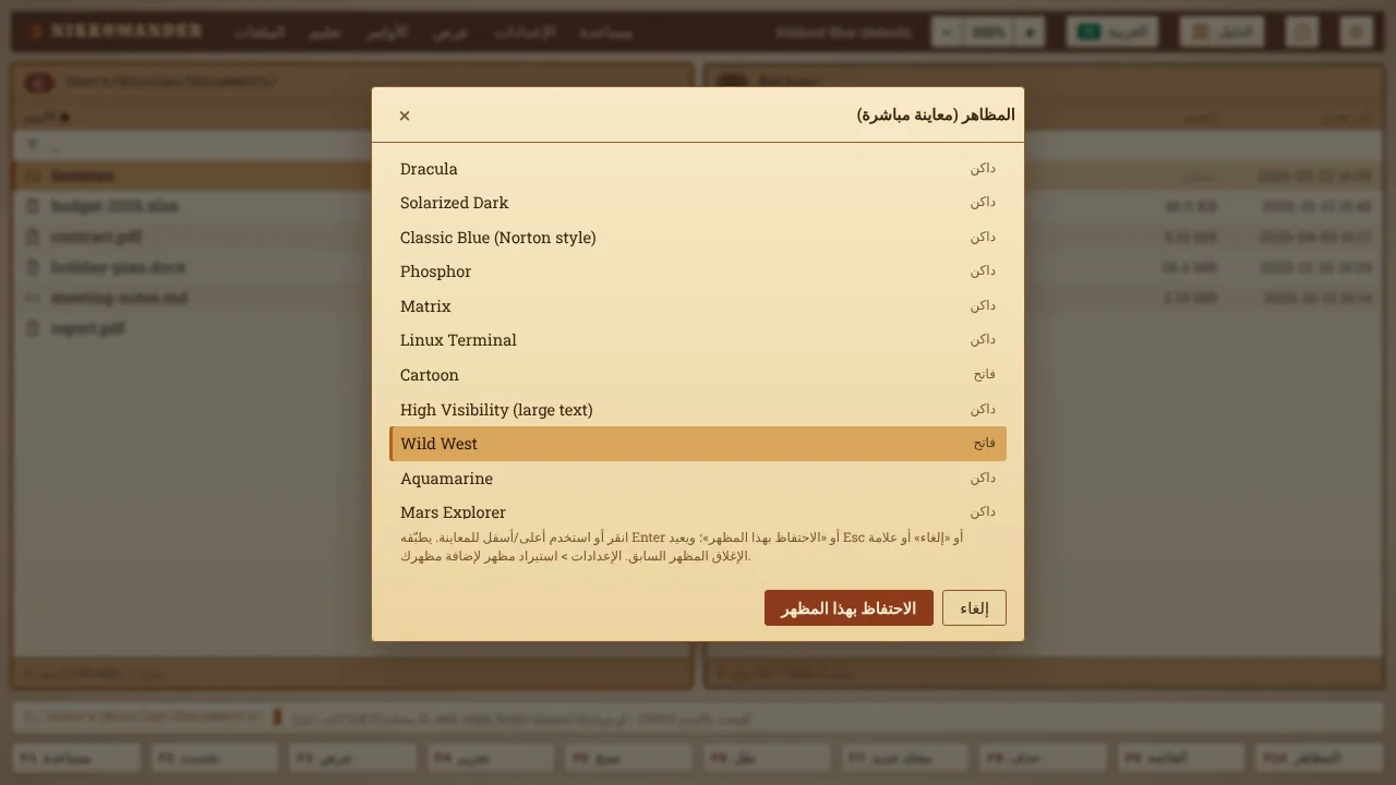 معاينة مظهر: تبقى النافذة مفتوحة حتى تقرّر