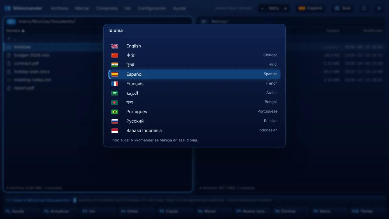 Elegir el idioma