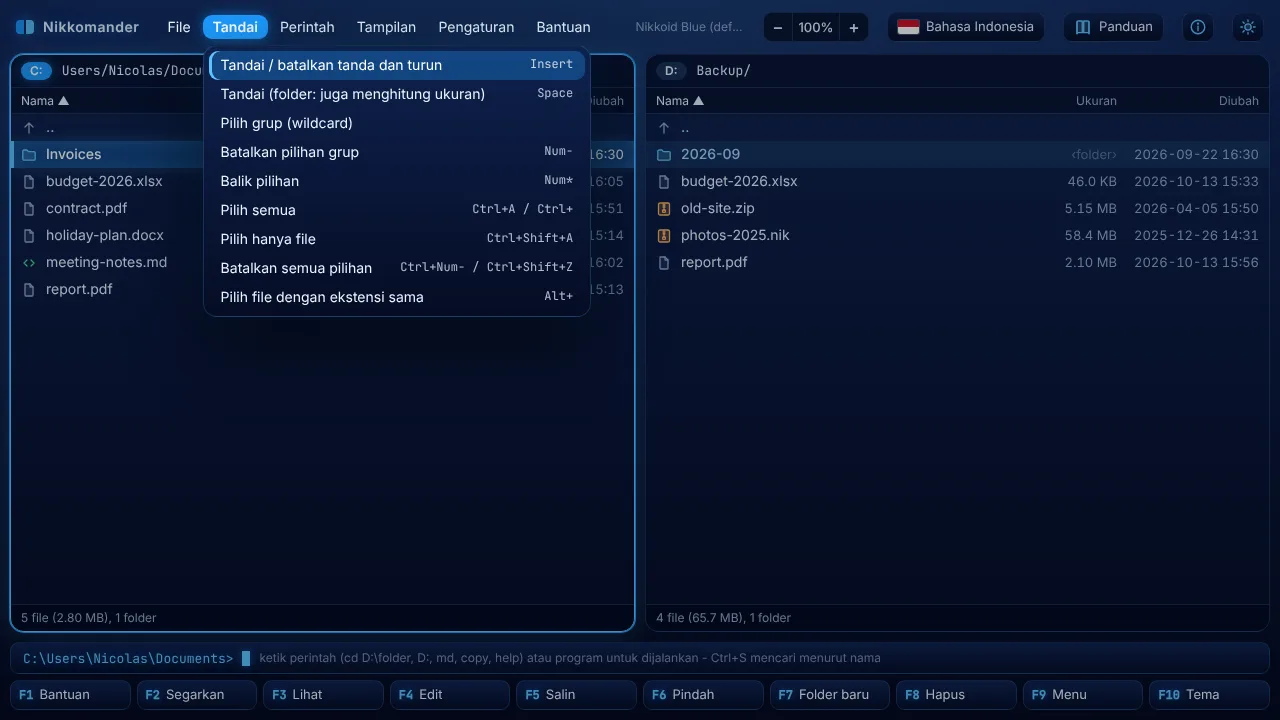 Menu (F9)
